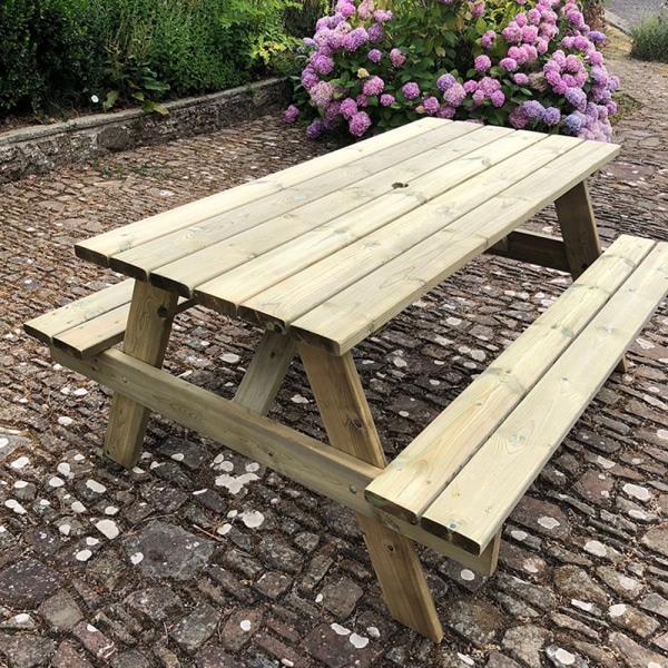 Timber pub-style picnic table to seat 8